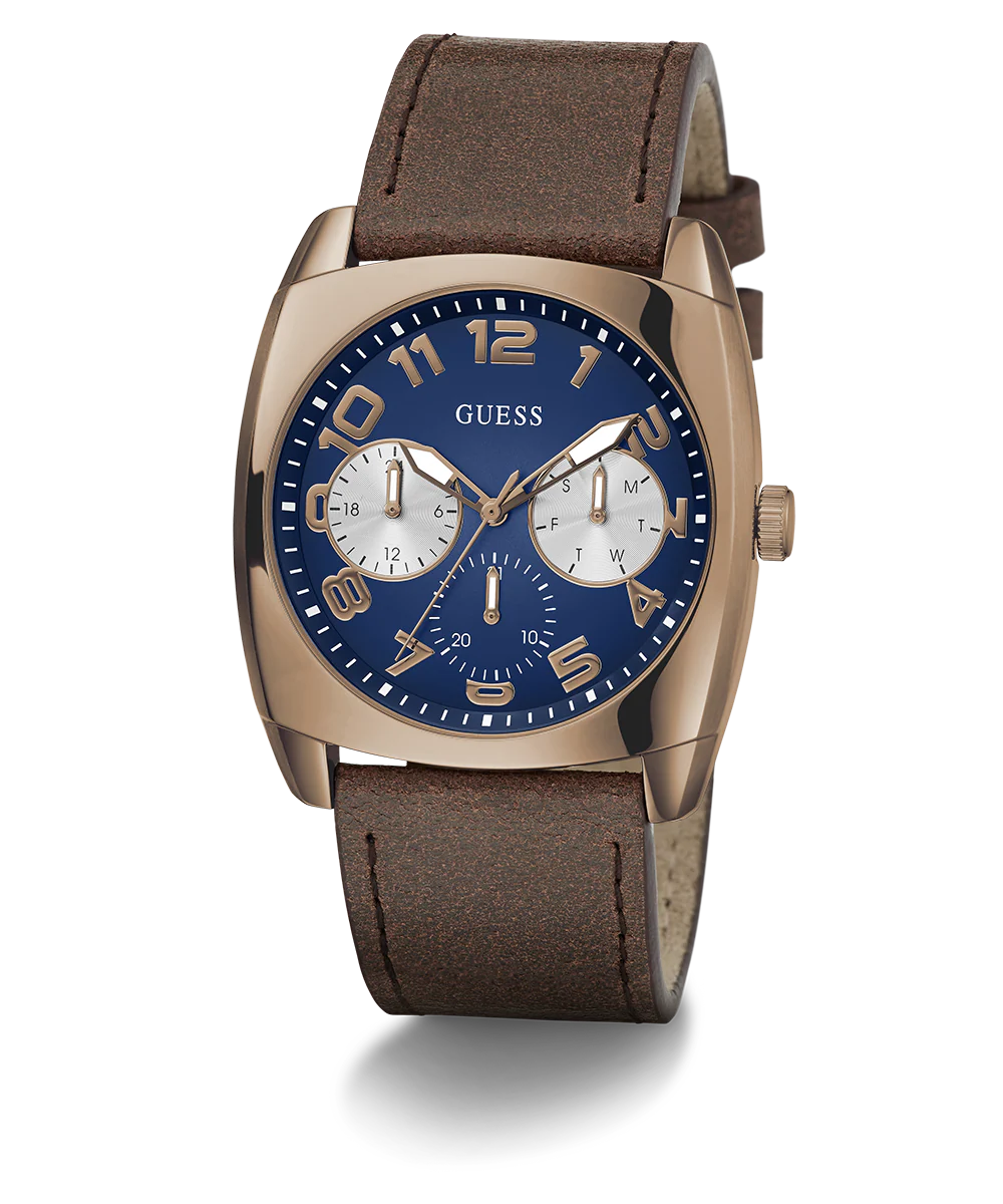 GUESS Mens Brown Coffee Multi-function Watch