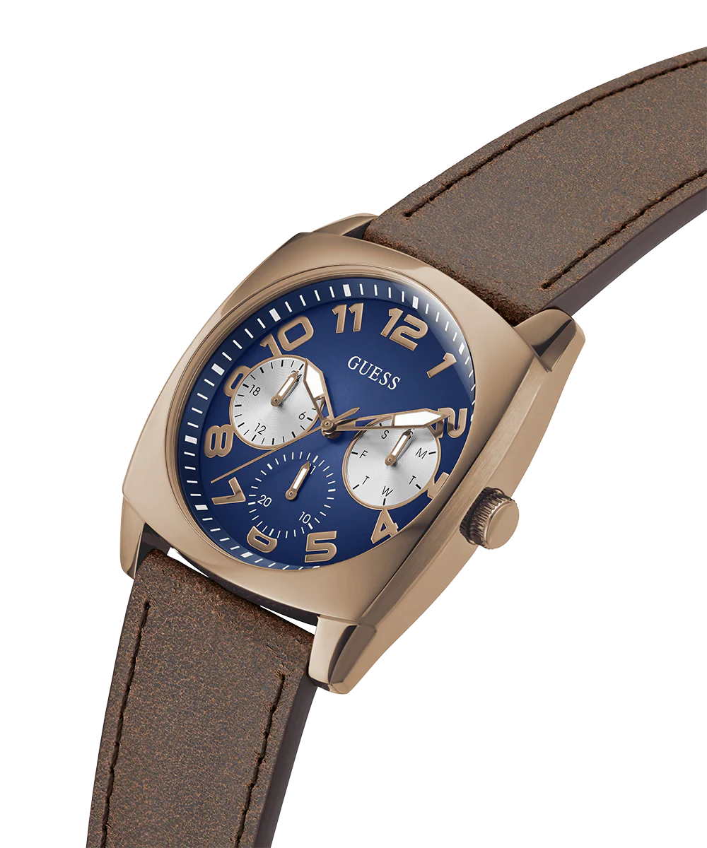 GUESS Mens Brown Coffee Multi-function Watch