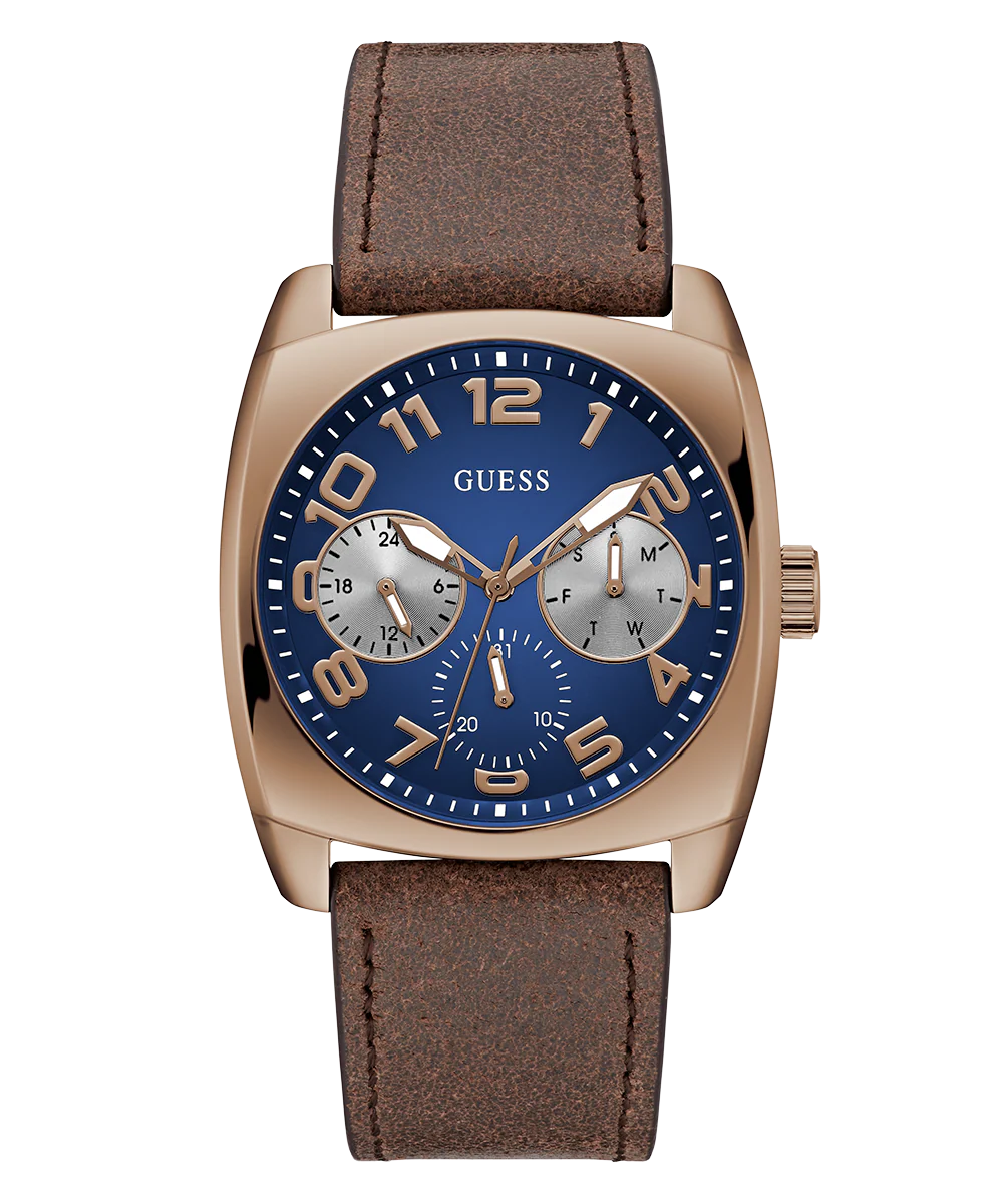 GUESS Mens Brown Coffee Multi-function Watch