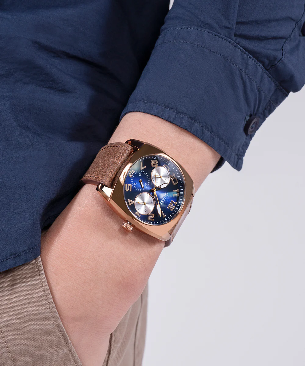 GUESS Mens Brown Coffee Multi-function Watch