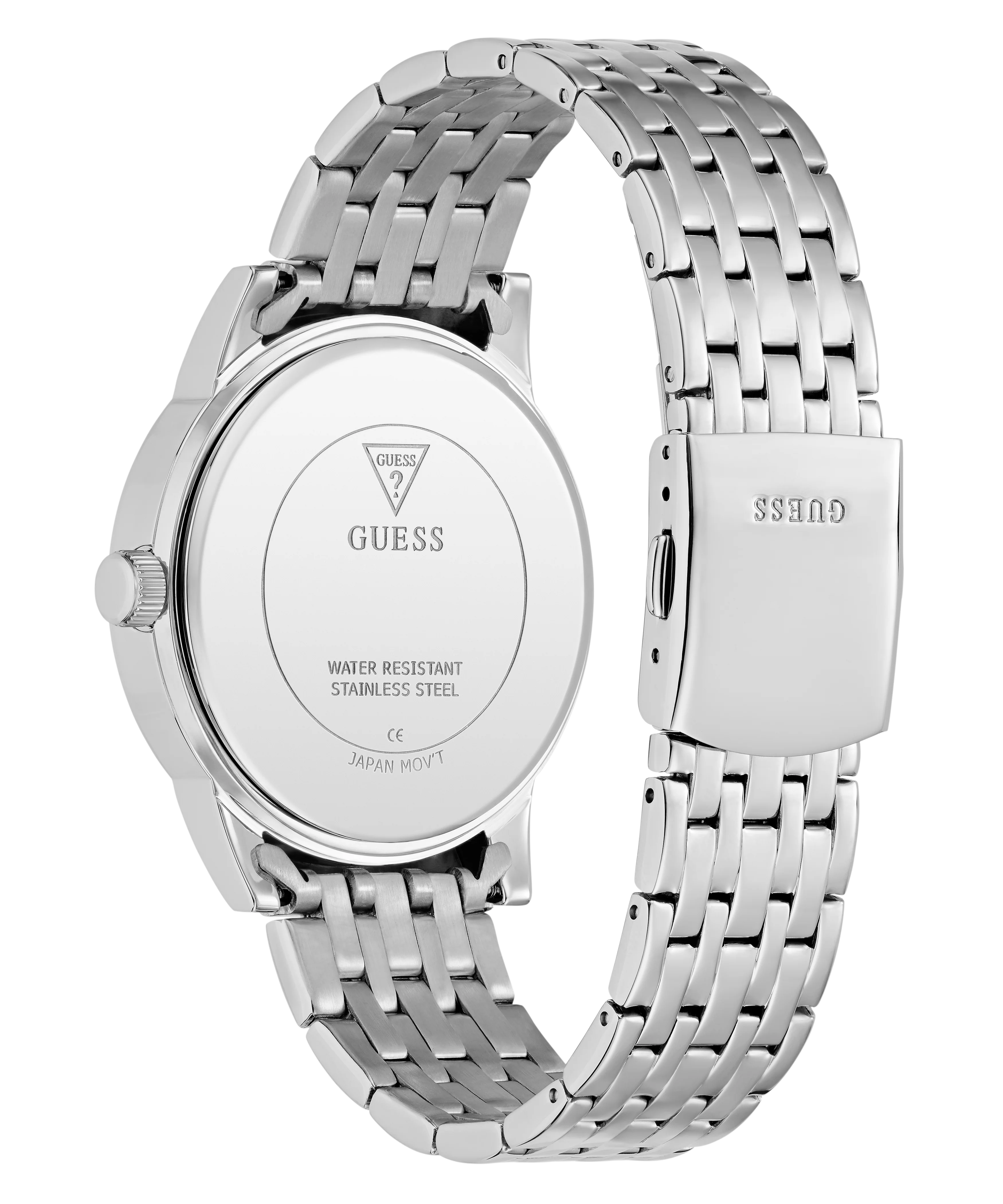 GUESS Mens Silver Tone Multi-function Watch