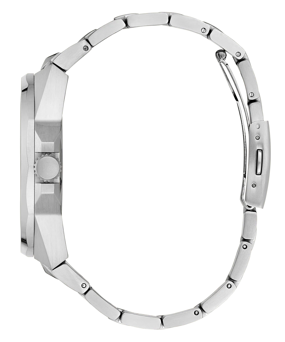 GUESS Mens Silver Tone Multi-function Watch