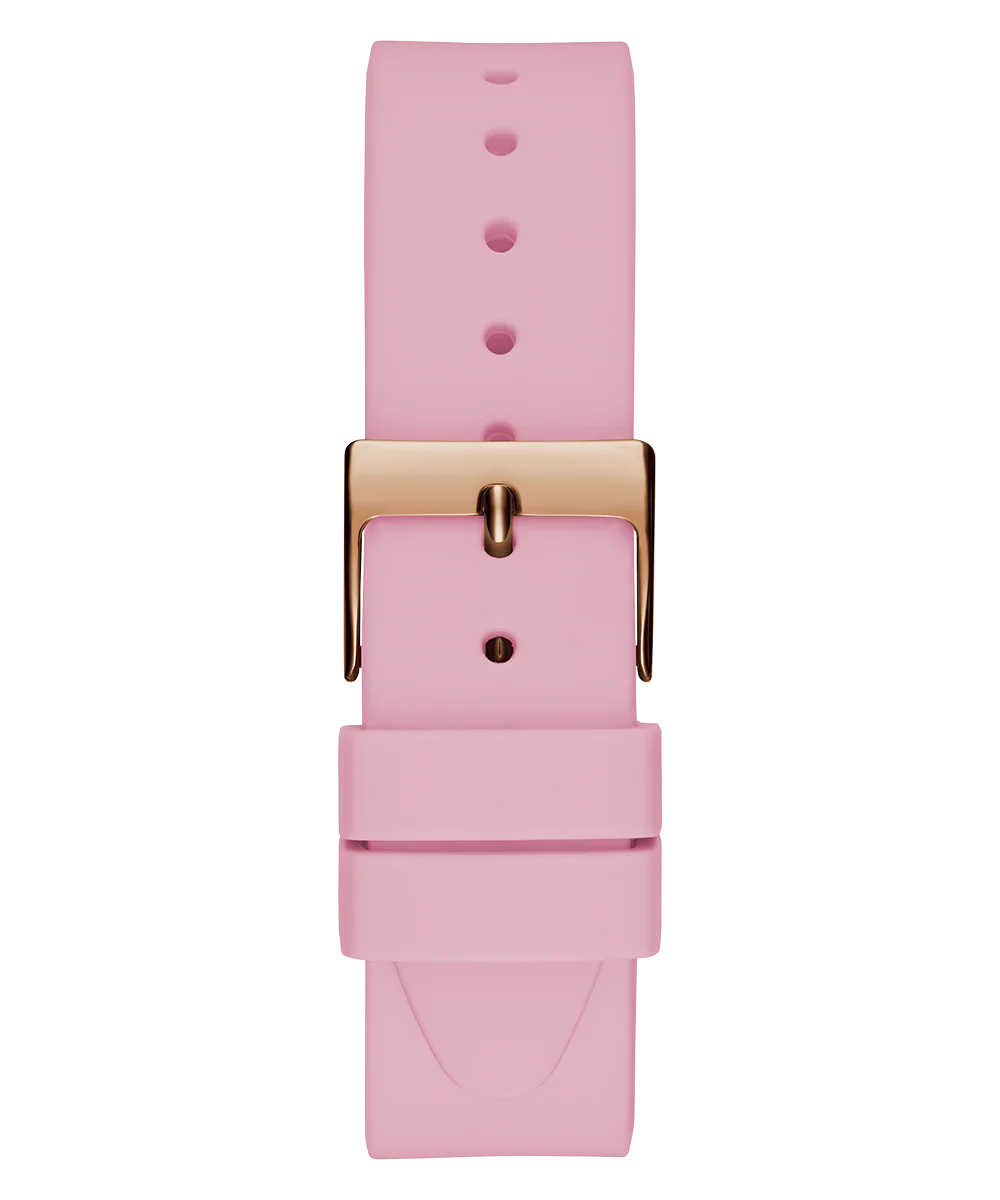 GUESS Ladies Pink Rose Gold Tone Analog Watch