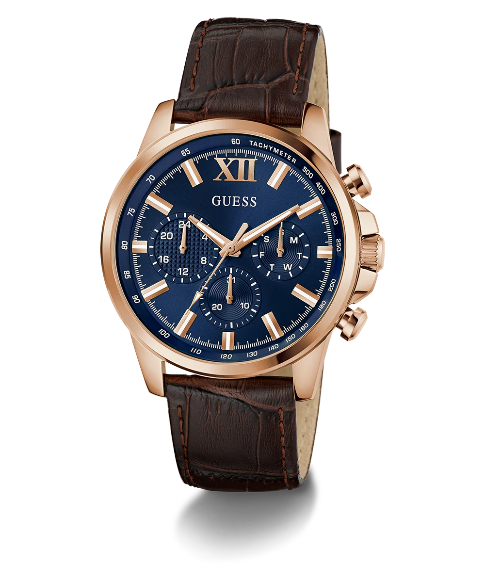 GUESS Mens Brown Multi-function Watch