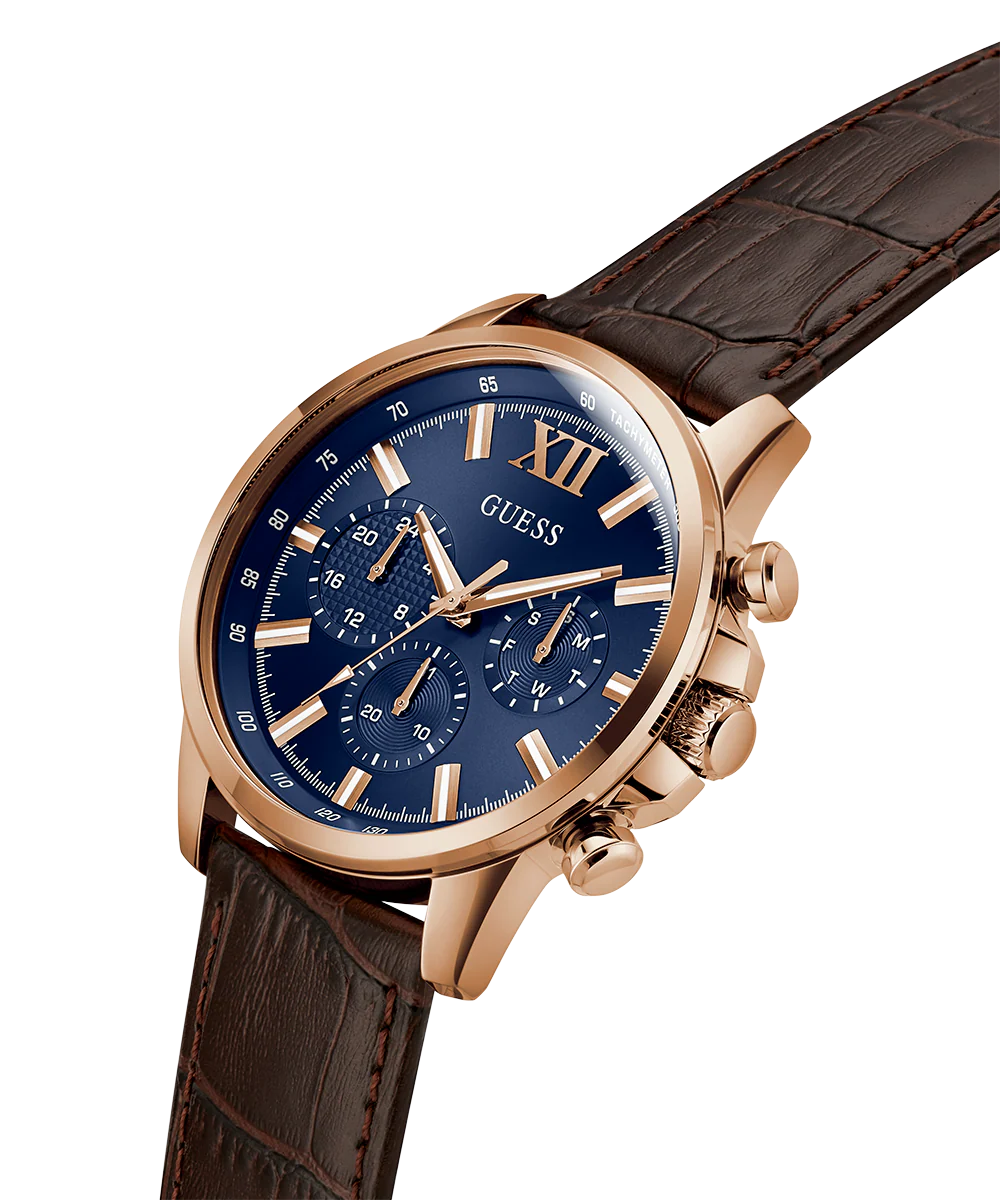 GUESS Mens Brown Multi-function Watch