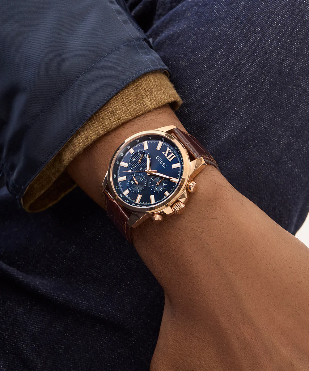 GUESS Mens Brown Multi-function Watch