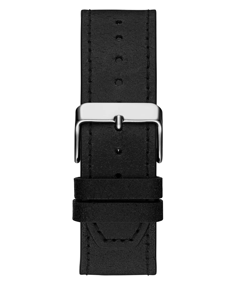 GUESS Mens Black Silver Tone Multi-function Watch
