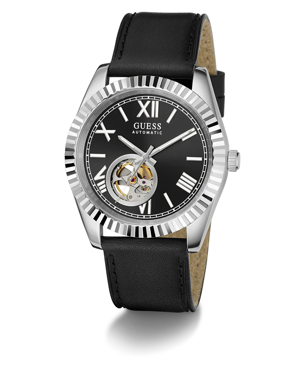 8-guess-mens-black-silver-tone-automatic-watch-1.webp GUESS Mens Black Silver Tone Automatic Watch