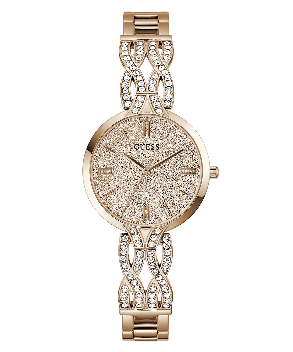 GUESS Ladies Rose Gold Tone Analog Watch