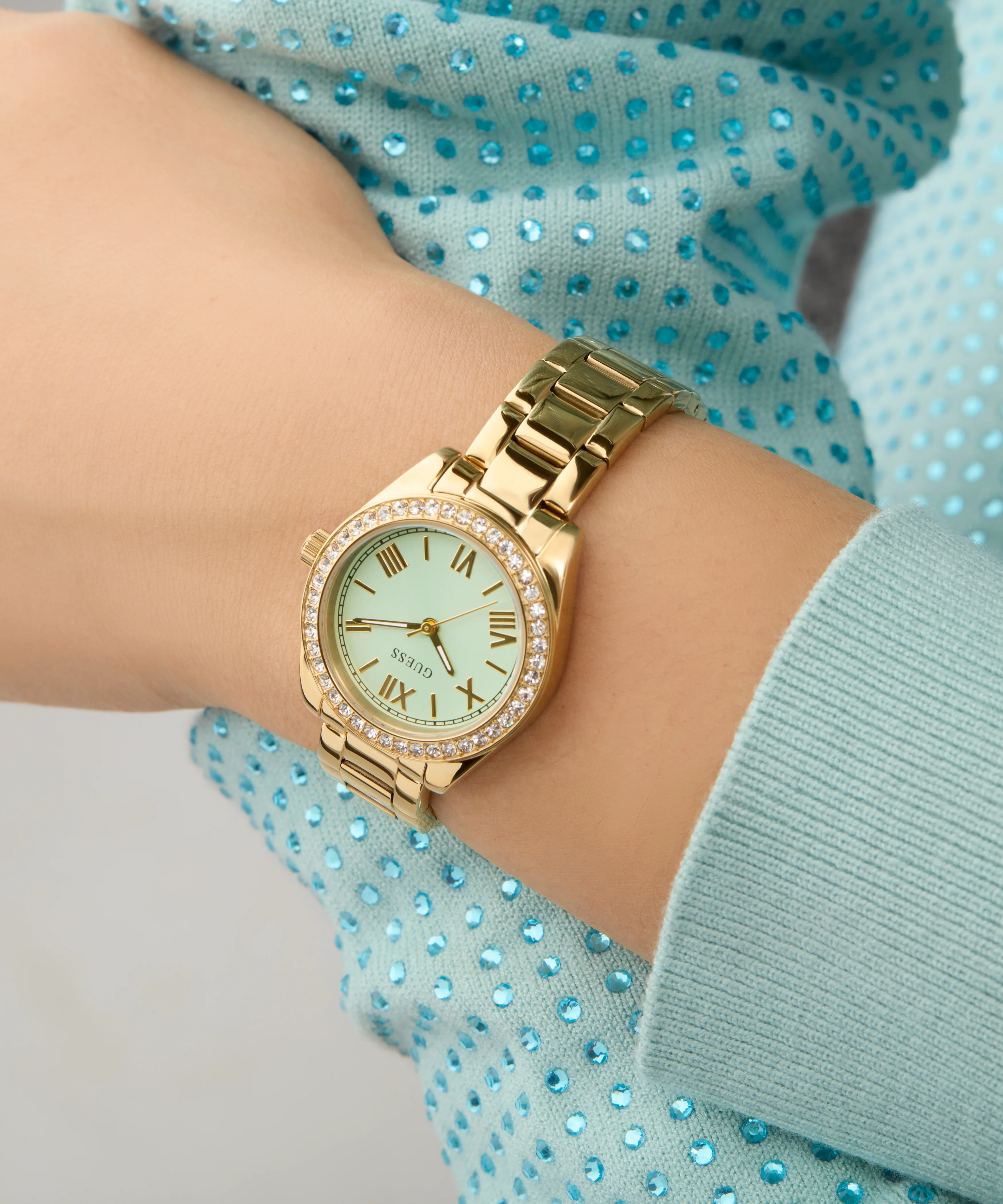 GUESS Mini Luna Ladies Gold Tone Analog Watch