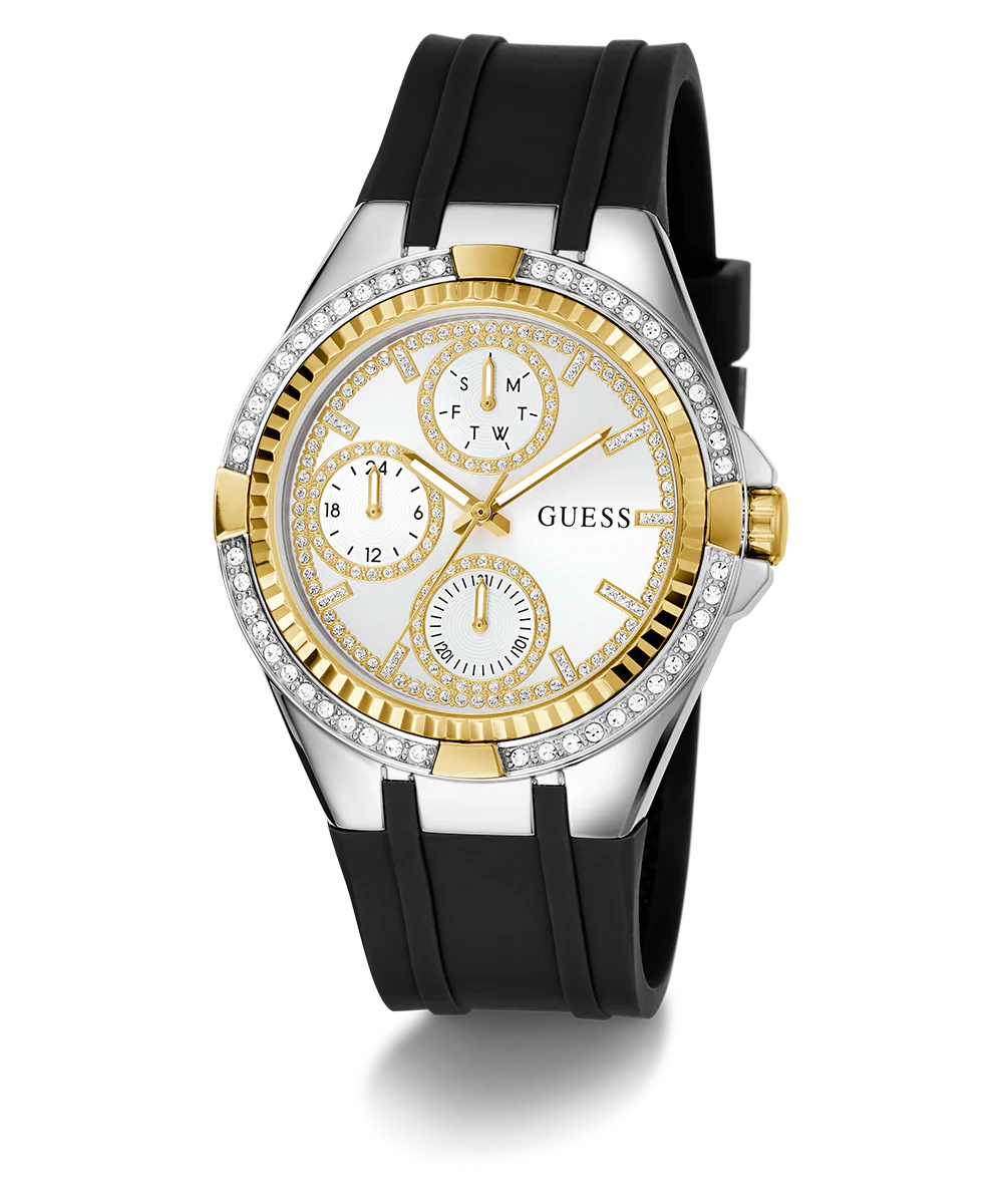 GUESS Ladies Black 2-Tone Multi-function Watch