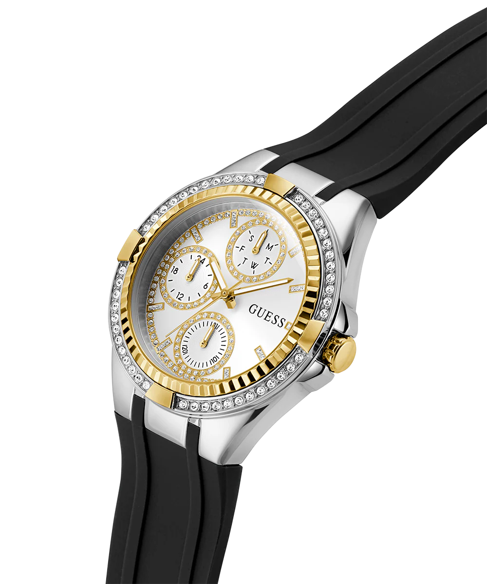 GUESS Ladies Black 2-Tone Multi-function Watch