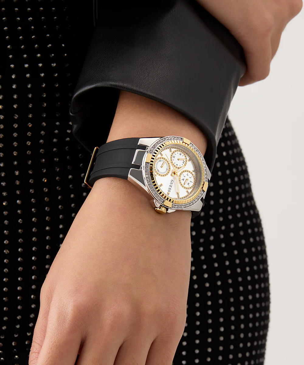 GUESS Ladies Black 2-Tone Multi-function Watch