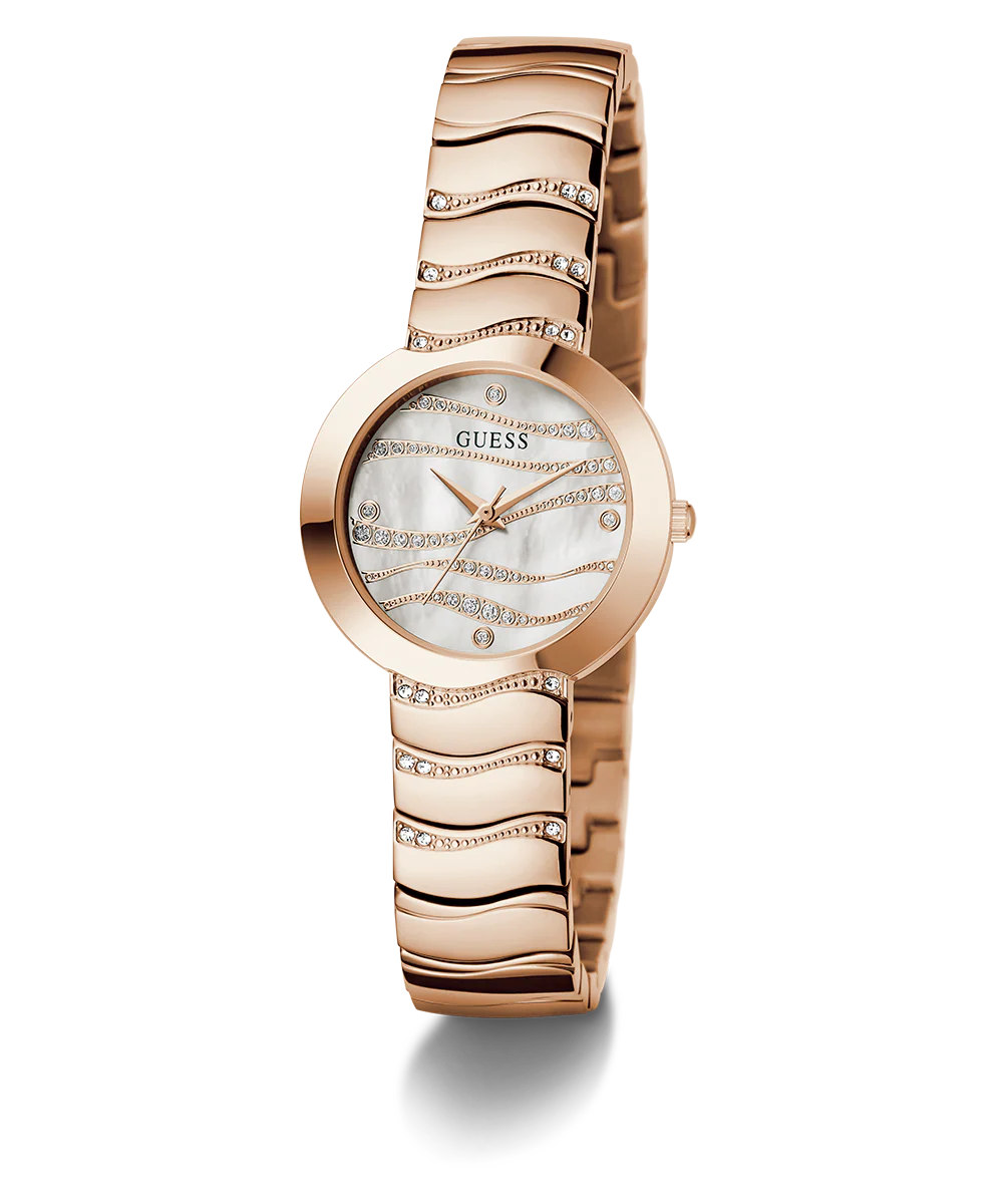 GUESS Ladies Rose Gold Tone Analog Watch
