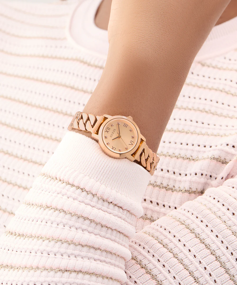 GUESS Ladies Rose Gold Tone Analog Watch