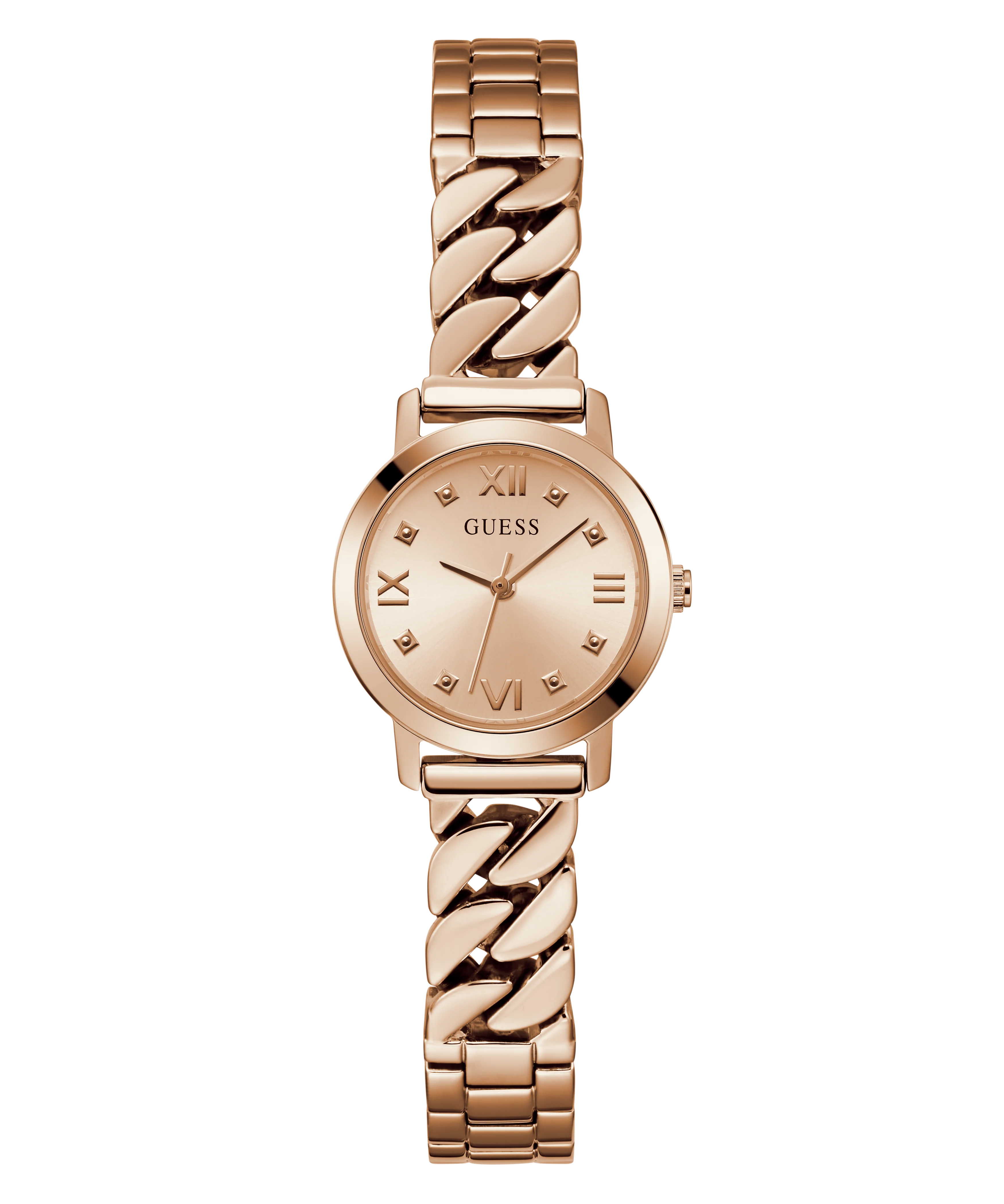 GUESS Ladies Rose Gold Tone Analog Watch