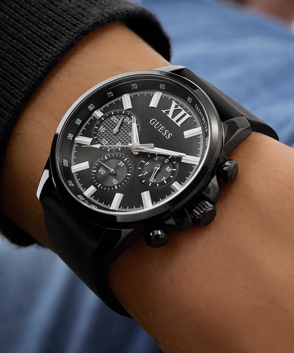 GUESS Mens Black Multi-function Watch