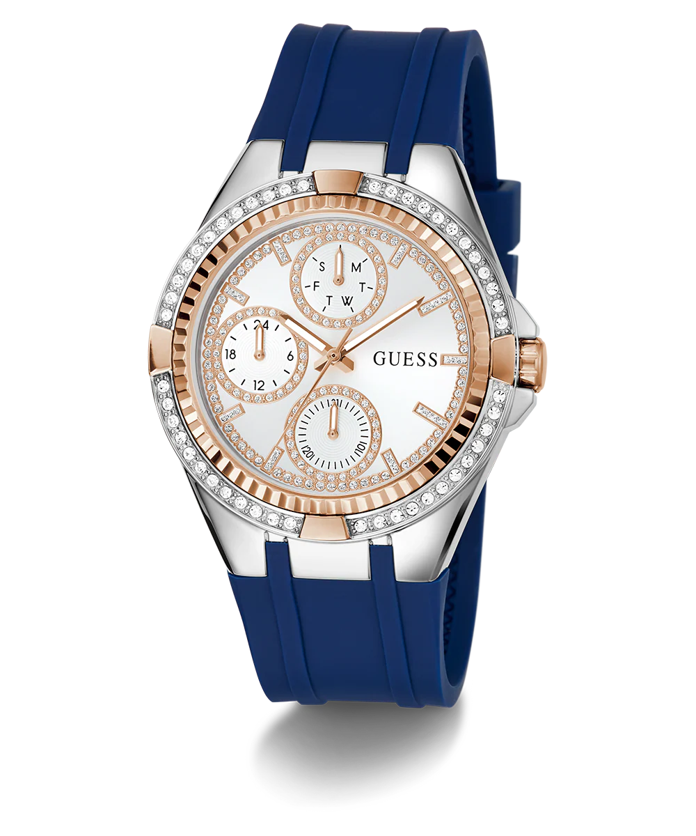 GUESS Ladies Blue 2-Tone Multi-function Watch