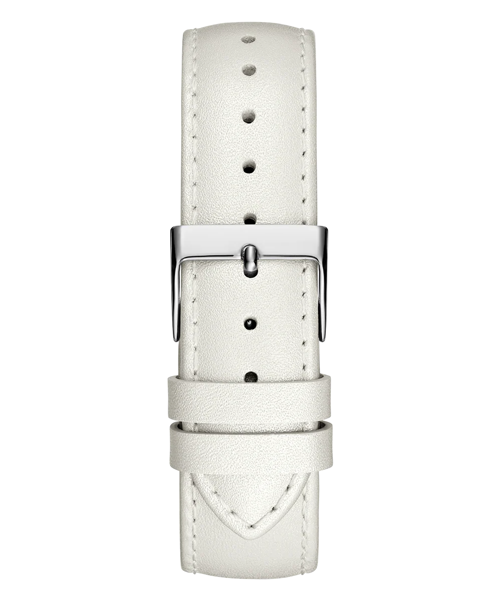 GUESS Ladies White Silver Tone Analog Watch
