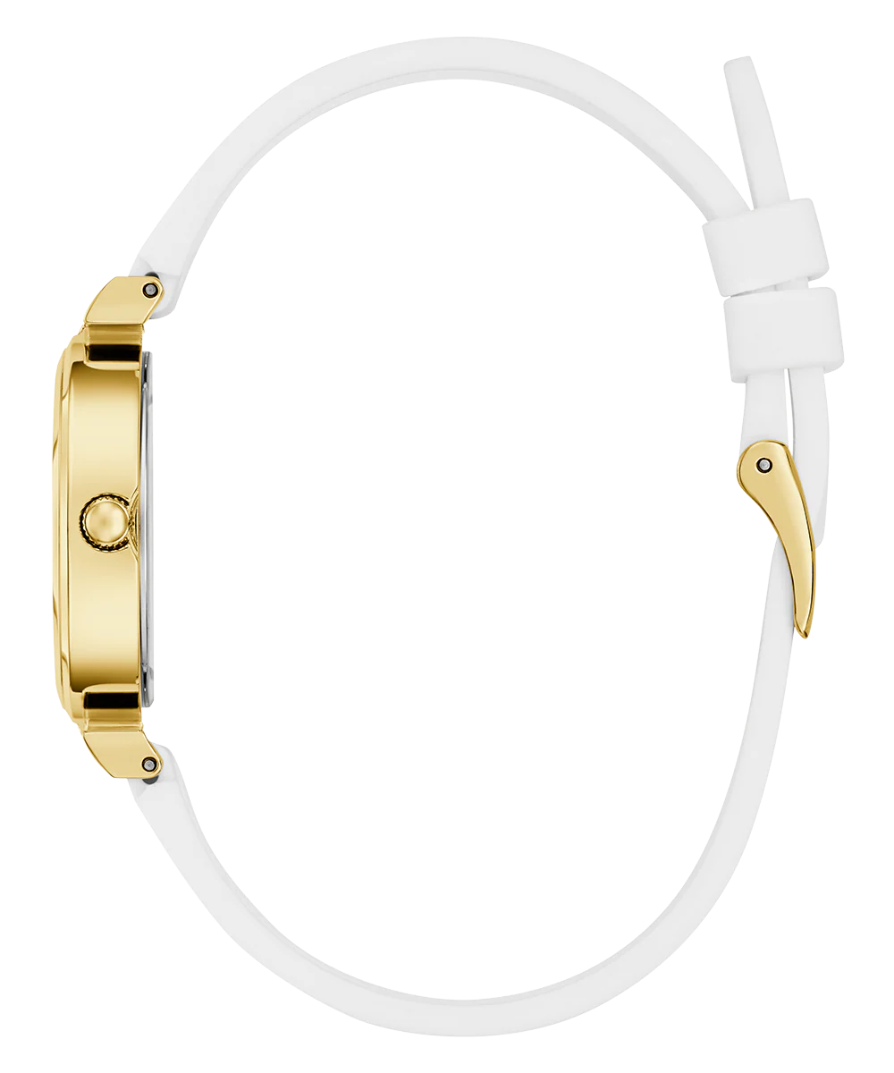 GUESS Ladies White Gold Tone Analog Watch