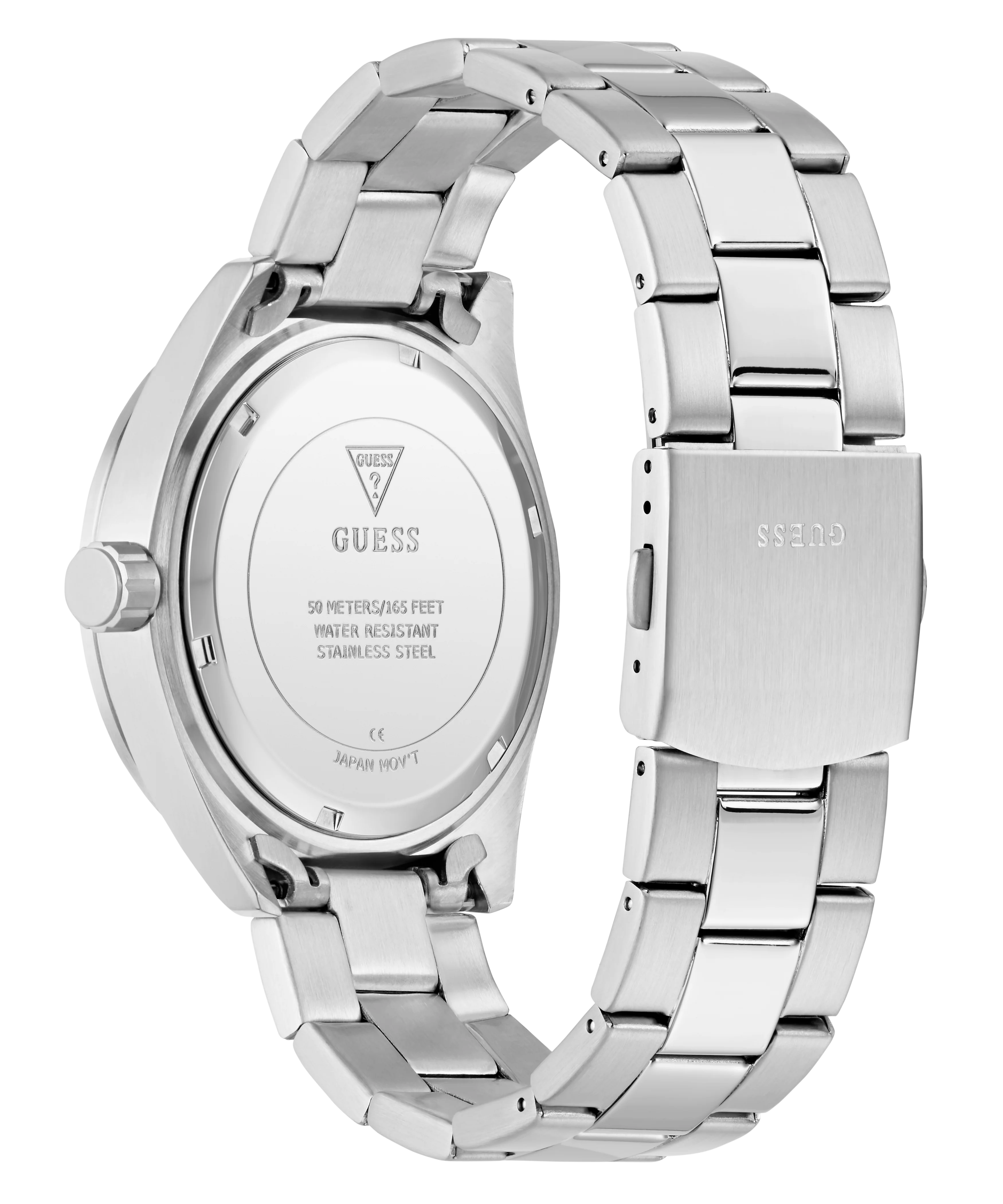 GUESS Mens Silver Tone Multi-function Watch