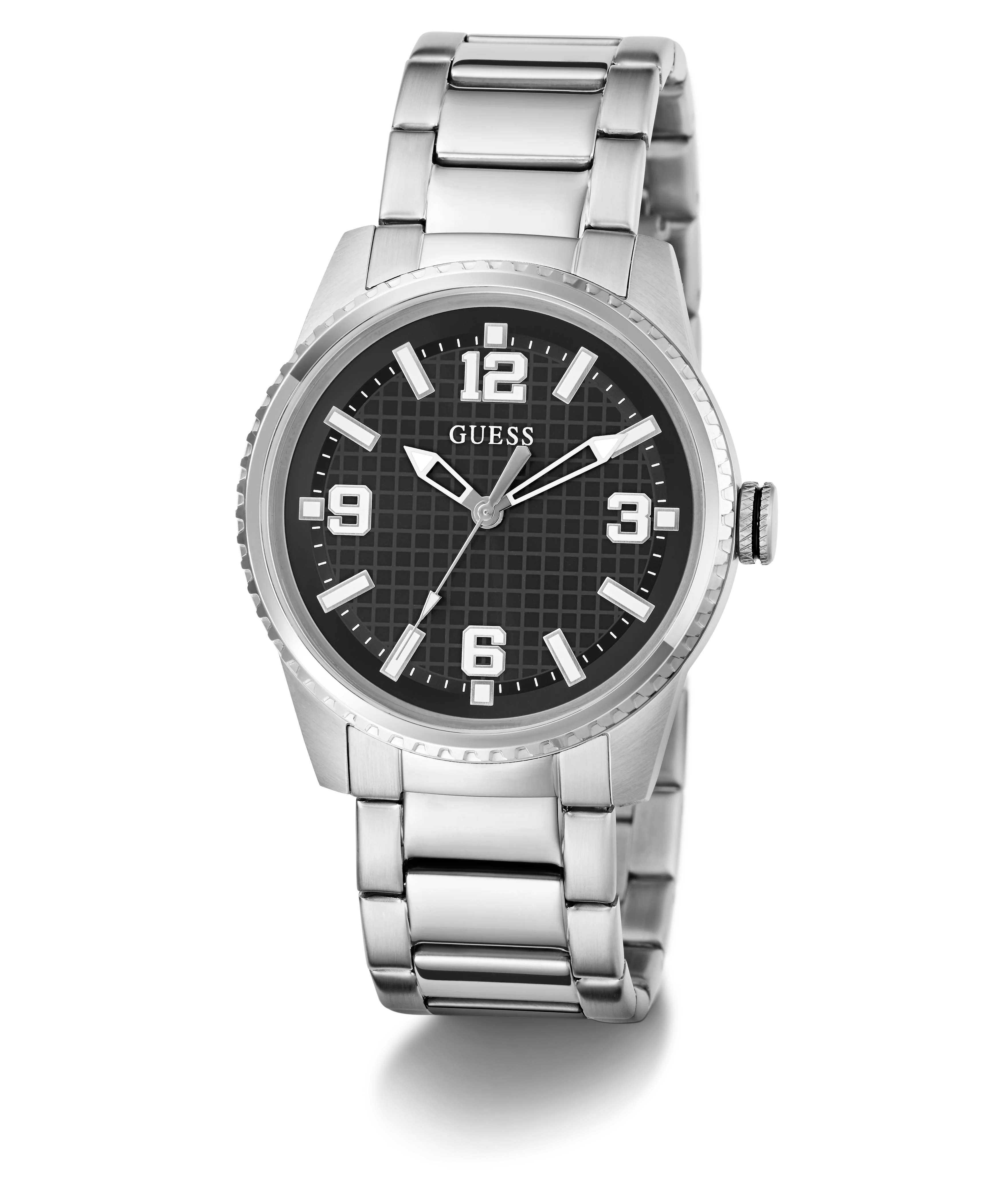 GUESS Mens Silver Tone Analog Watch
