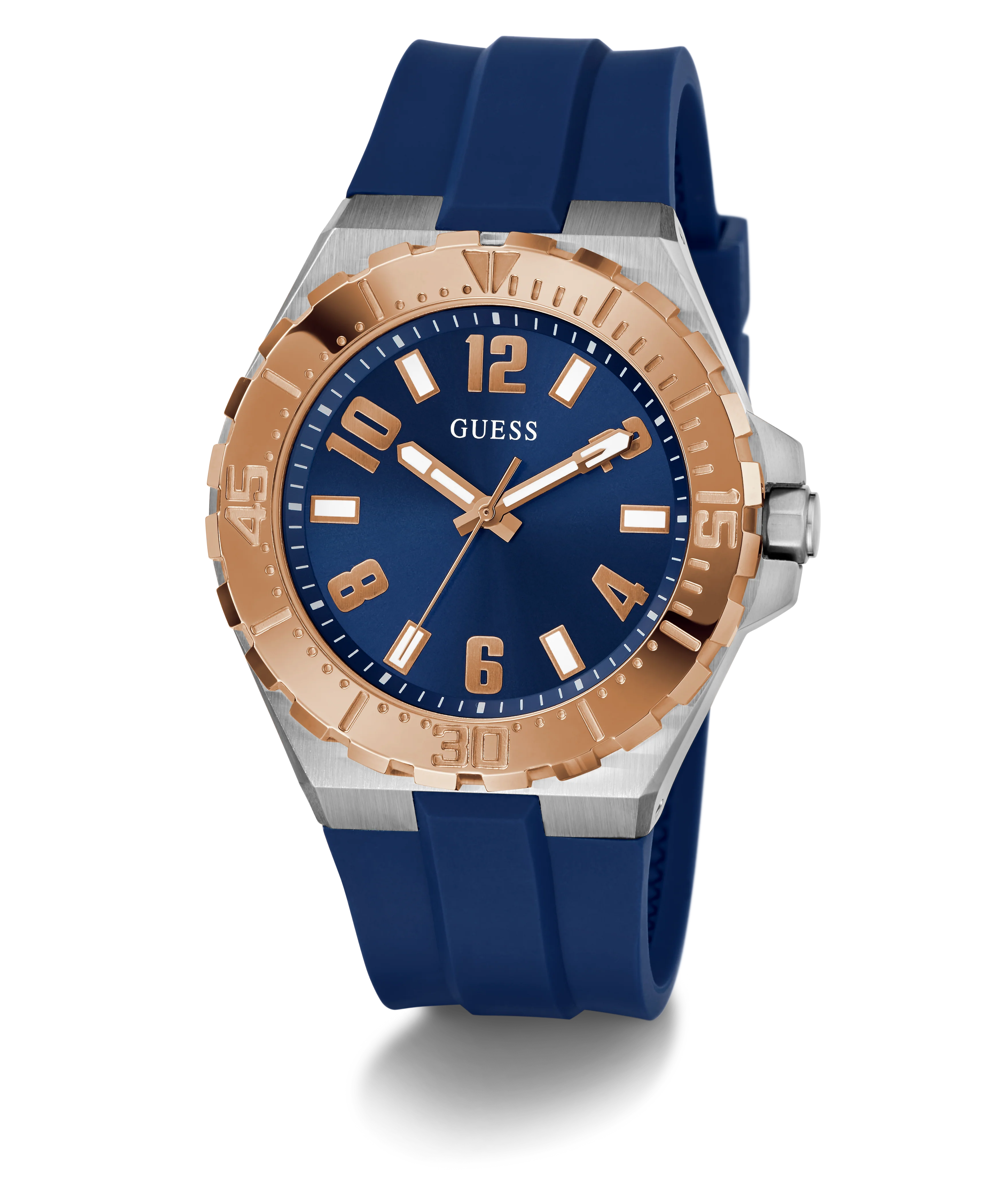 GUESS Mens Blue 2-Tone Analog Watch