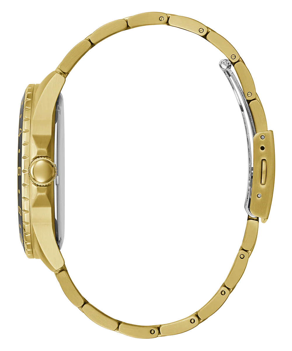 GUESS Mens Gold Tone Day/Date Watch