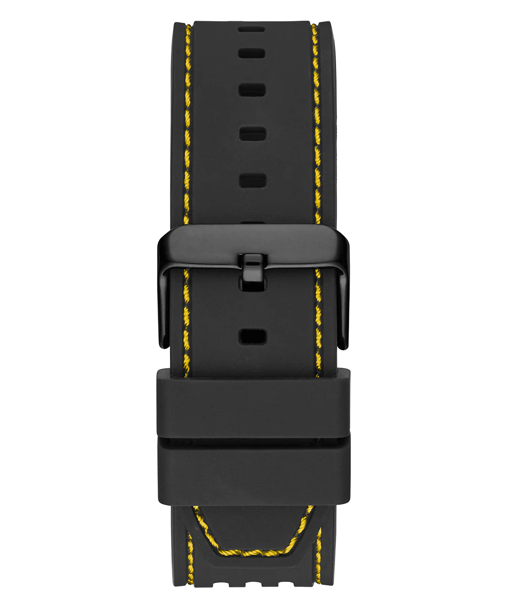 GUESS Mens Black Yellow Multi-function Watch