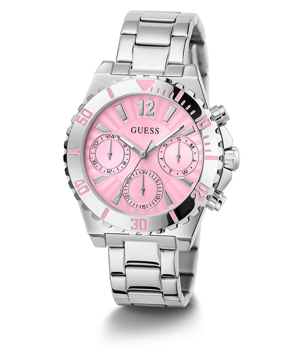 GUESS Ladies Silver Tone Multi-function Watch