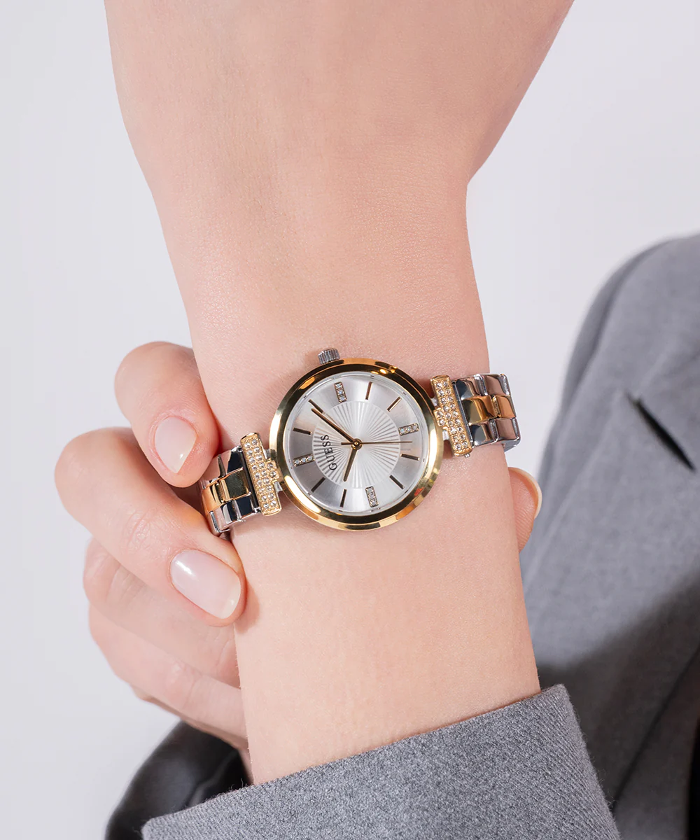 GUESS Ladies 2-Tone Gold Tone Analog Watch