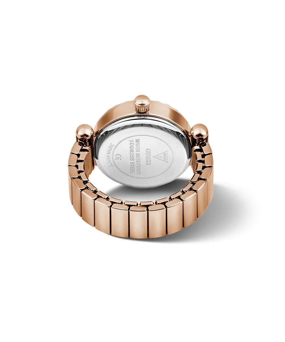 GUESS Ladies Small Anna Rose Gold Tone Analog Watch Ring