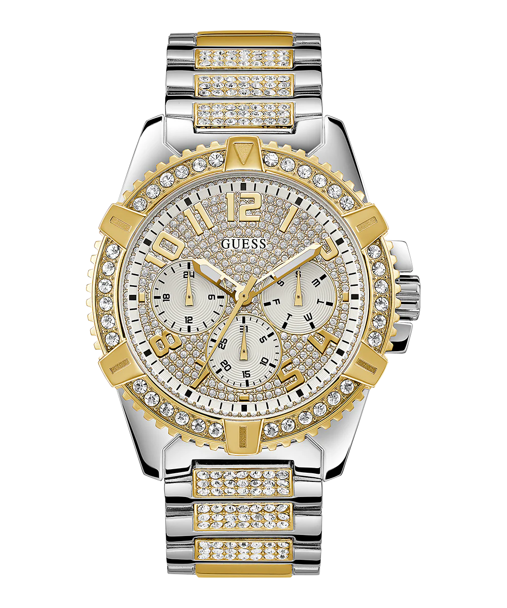 GUESS Mens Silver Tone/Gold Tone Multi-function Watch