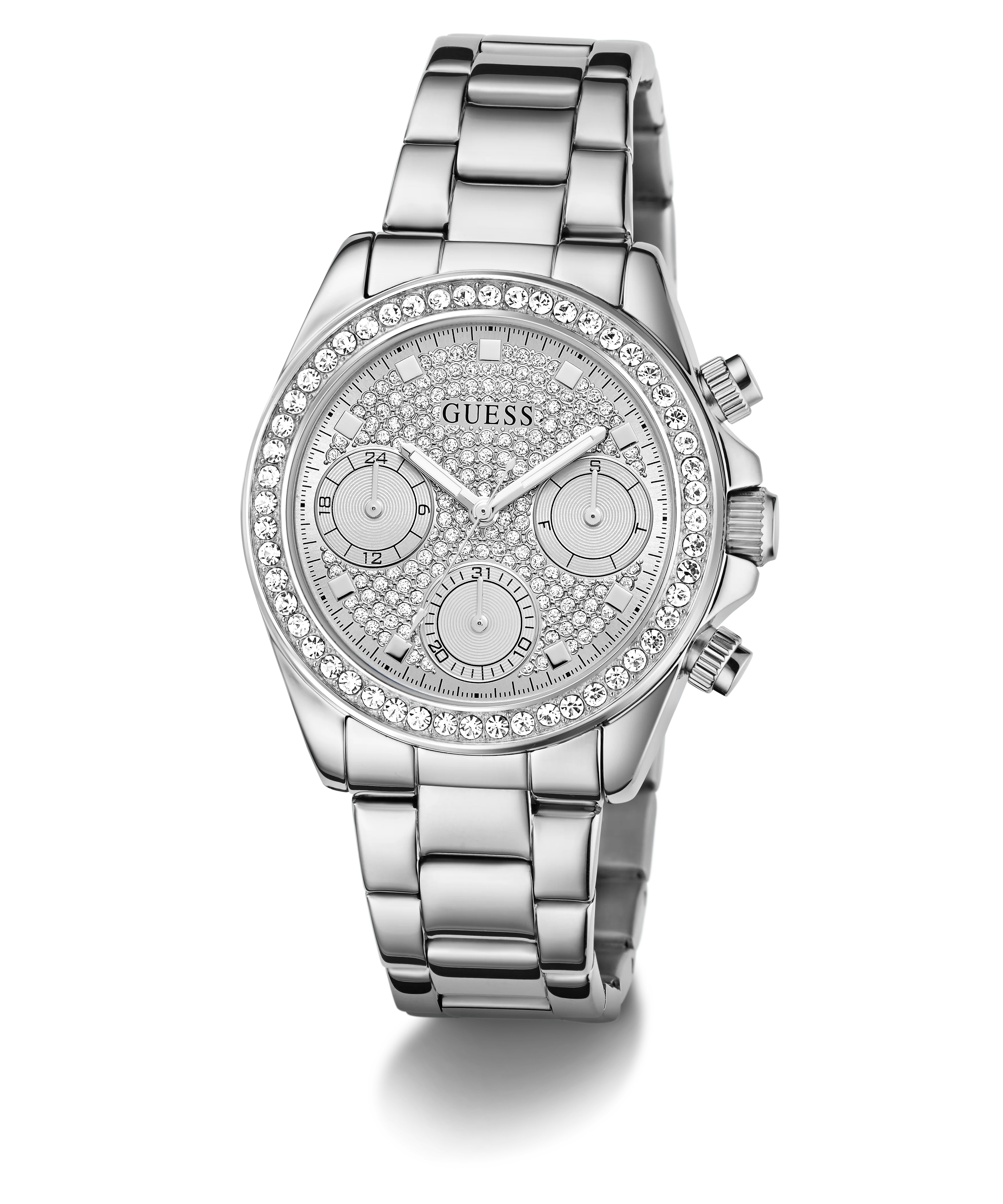 GUESS Ladies Victoria Silver Tone Analog Watch