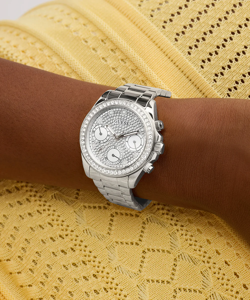 GUESS Ladies Victoria Silver Tone Analog Watch