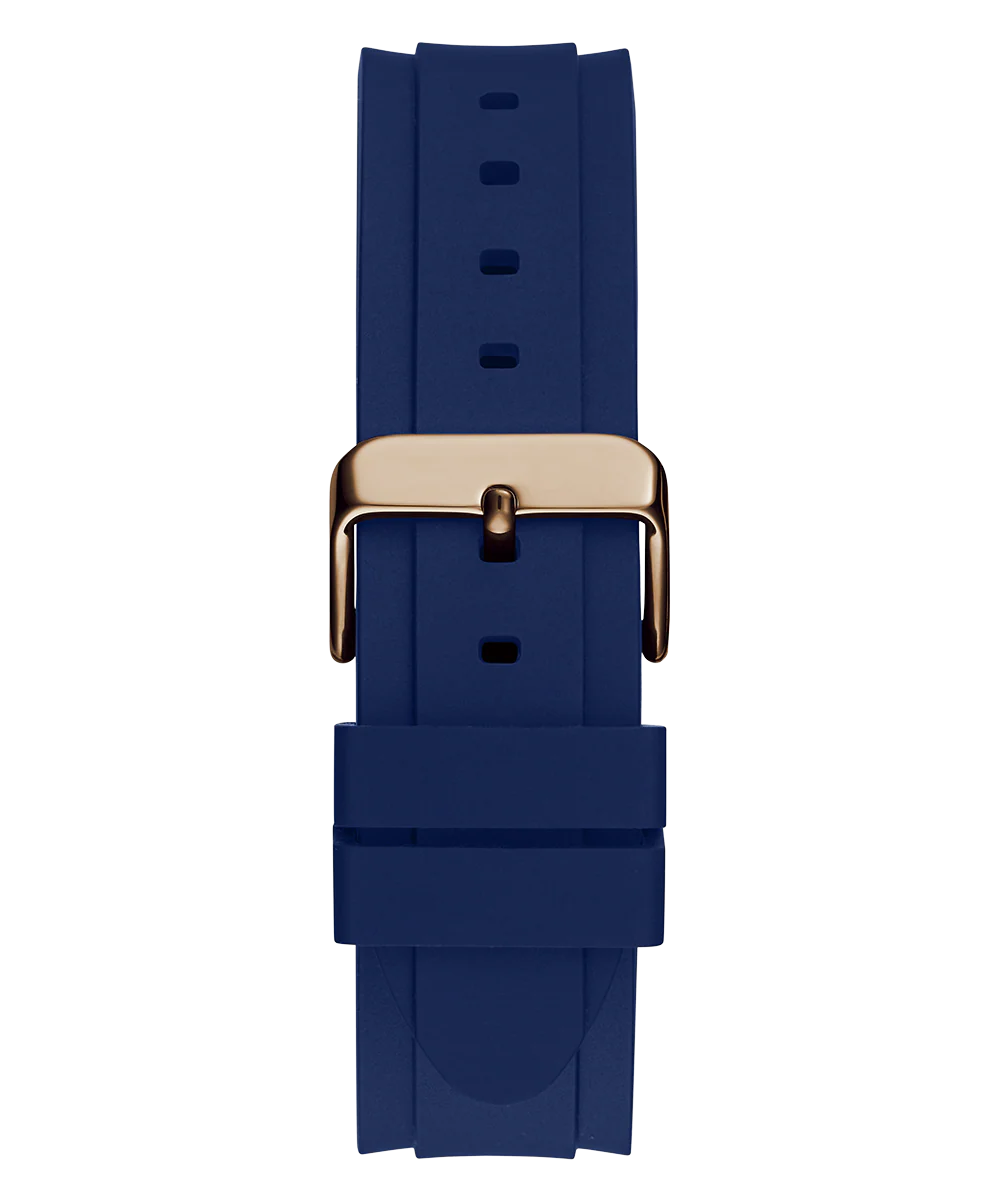 GUESS Mens Blue Rose Gold Tone Multi-function Watch
