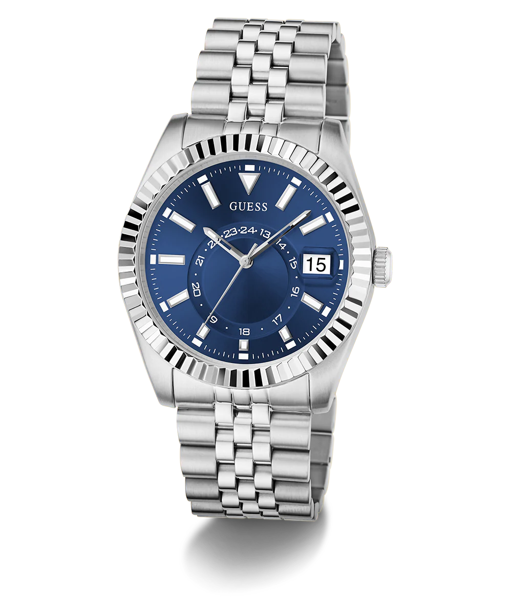 979-guess-mens-jaden-silver-tone-multi-function-date-watch-1.webp GUESS Mens Jaden Silver Tone Multi-function Date Watch