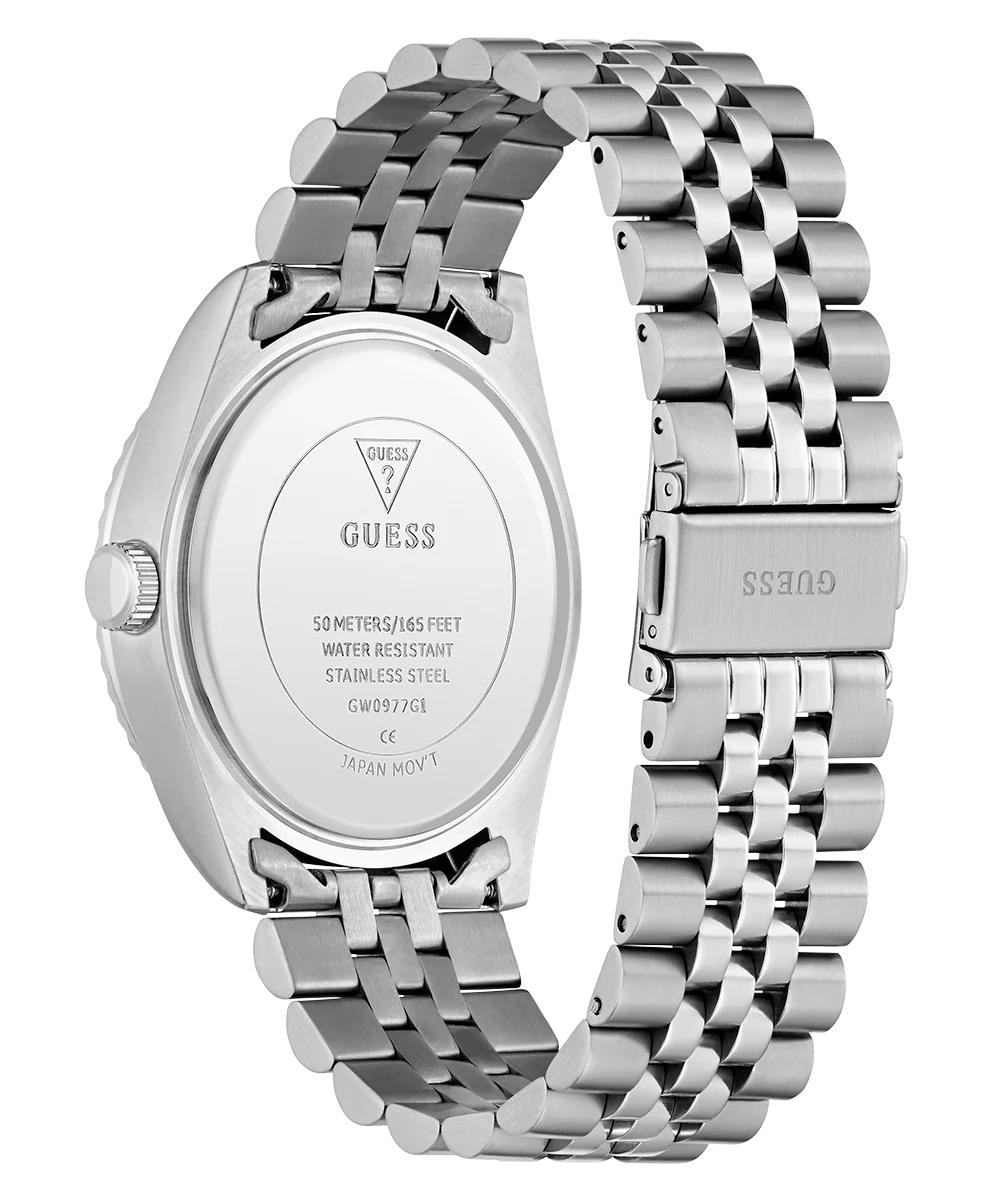 GUESS Mens Jaden Silver Tone Multi-function Date Watch