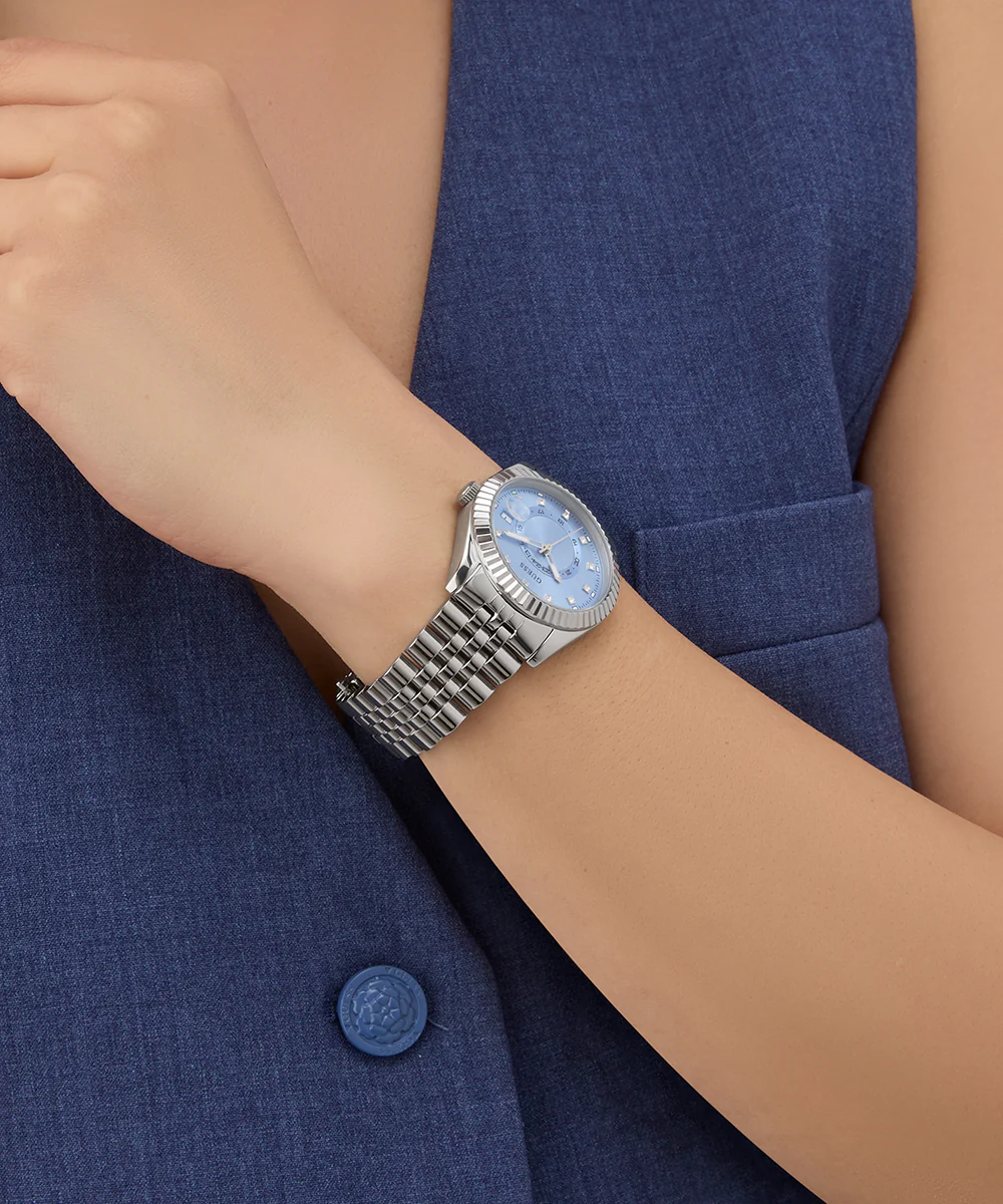 GUESS Ladies Jada Silver Tone Multi-function Date Watch