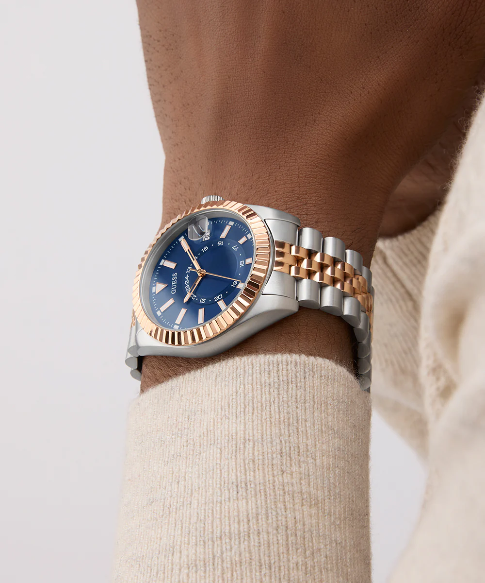 GUESS Mens Jaden 2-Tone Multi-function Date Watch