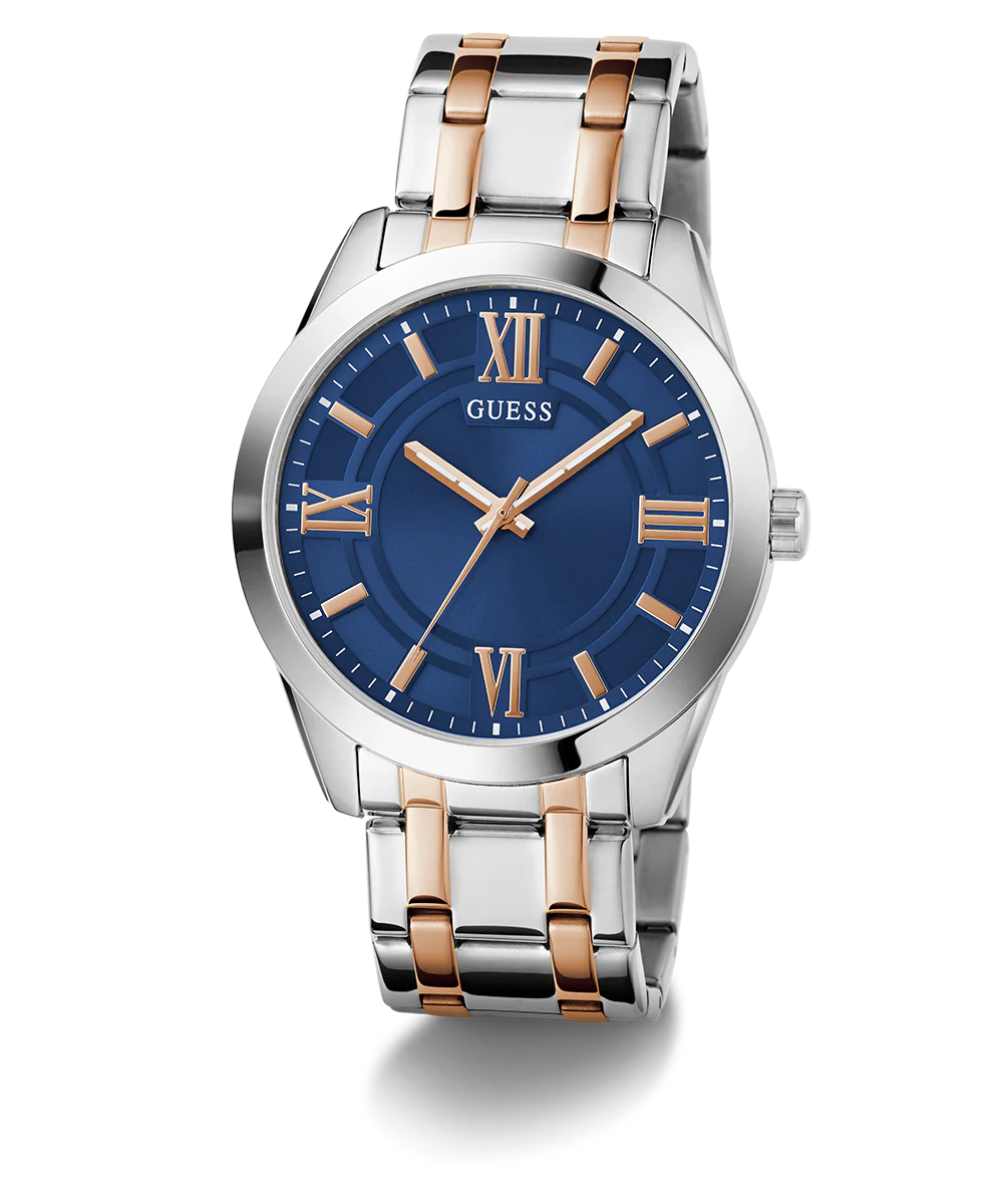 GUESS Mens 2-Tone Silver Tone Analog Watch