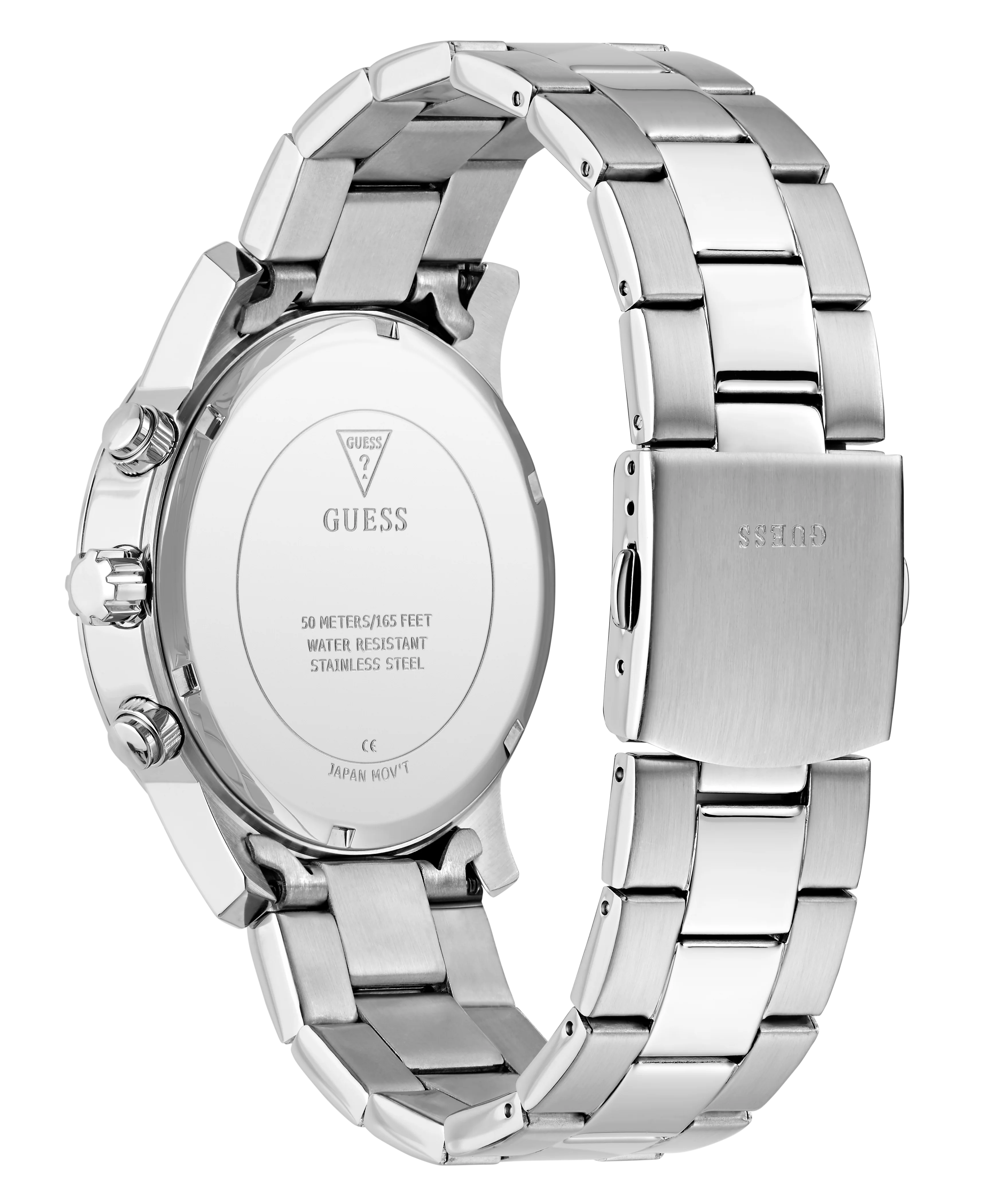 GUESS Mens Silver Tone Chronograph Watch