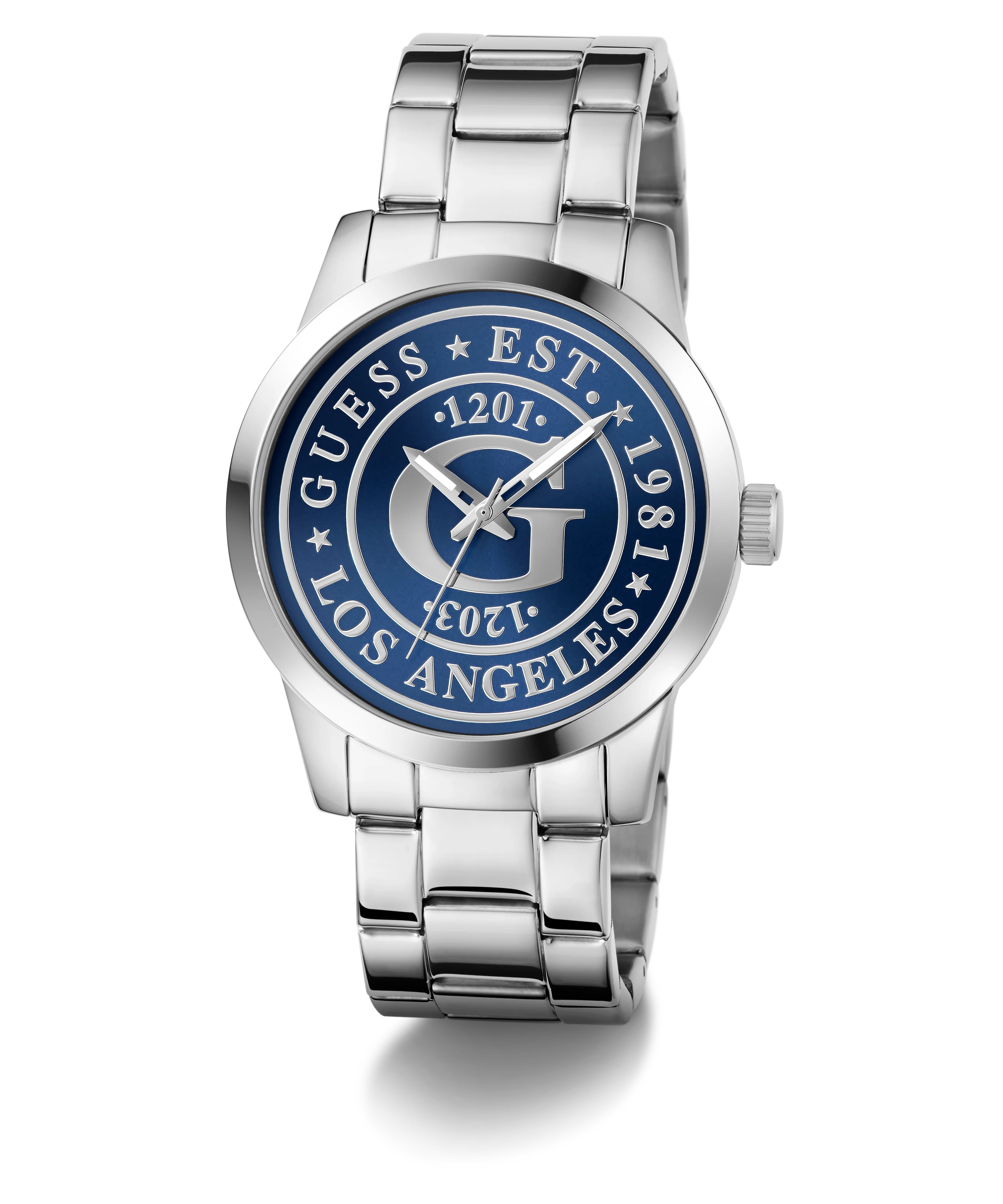 GUESS Mens Silver Tone Analog Watch