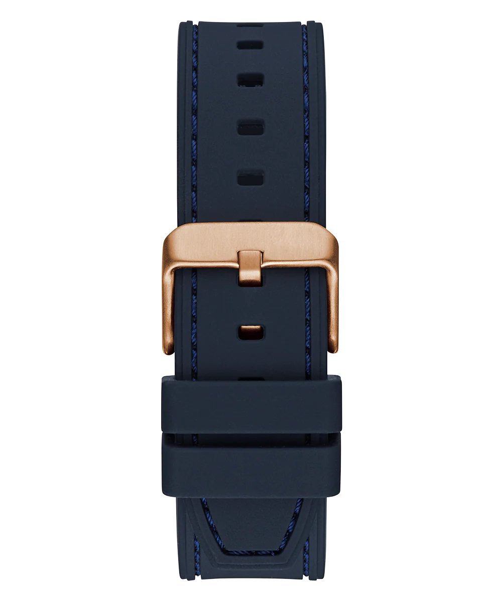 GUESS Mens Navy Rose Gold Tone Multi-function Watch