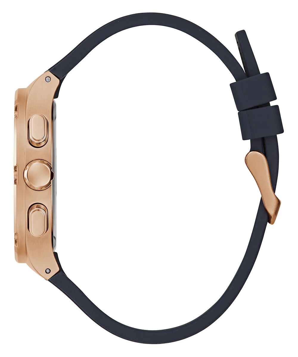 GUESS Mens Navy Rose Gold Tone Multi-function Watch