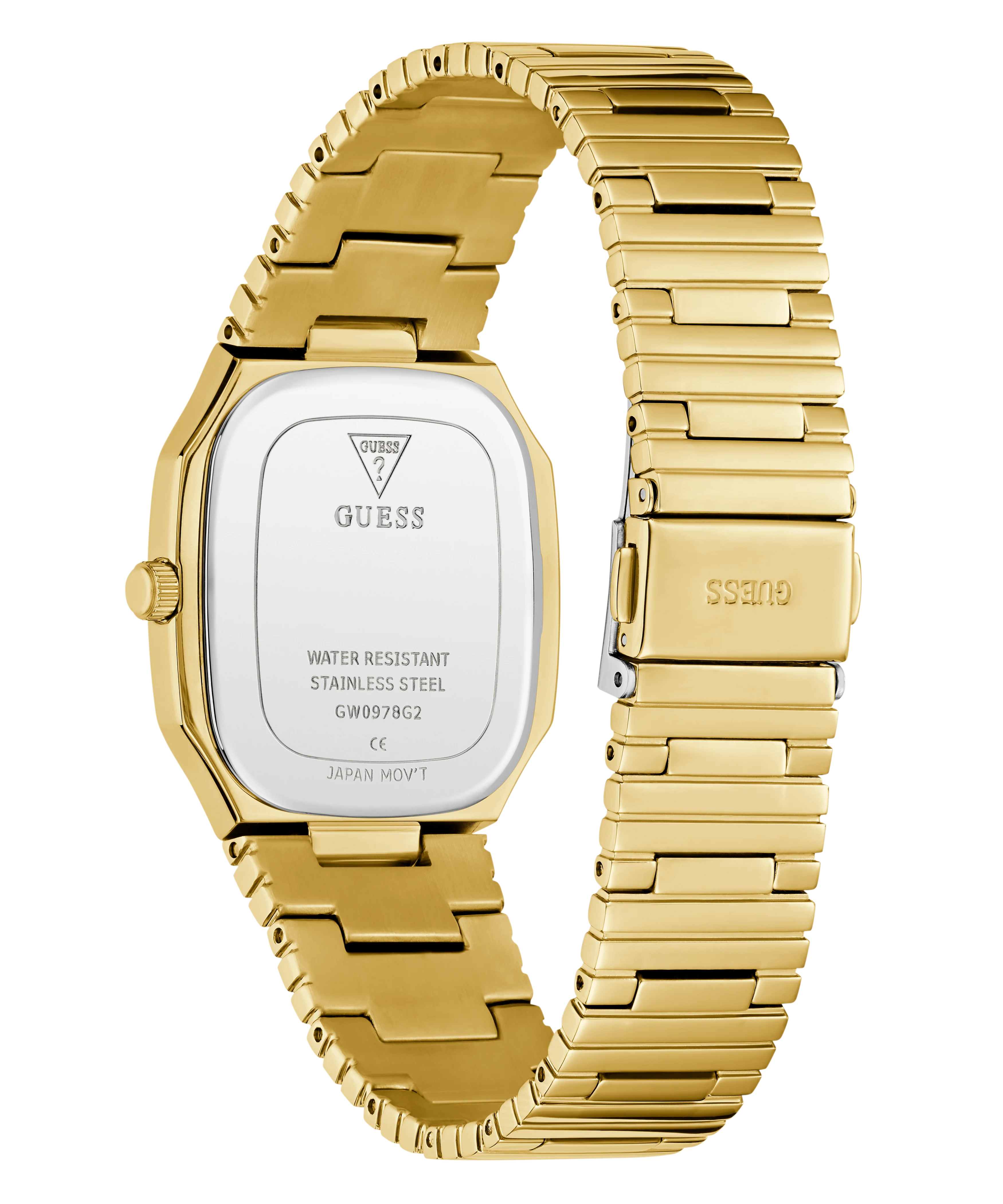 GUESS Mens Gold Tone Date Watch