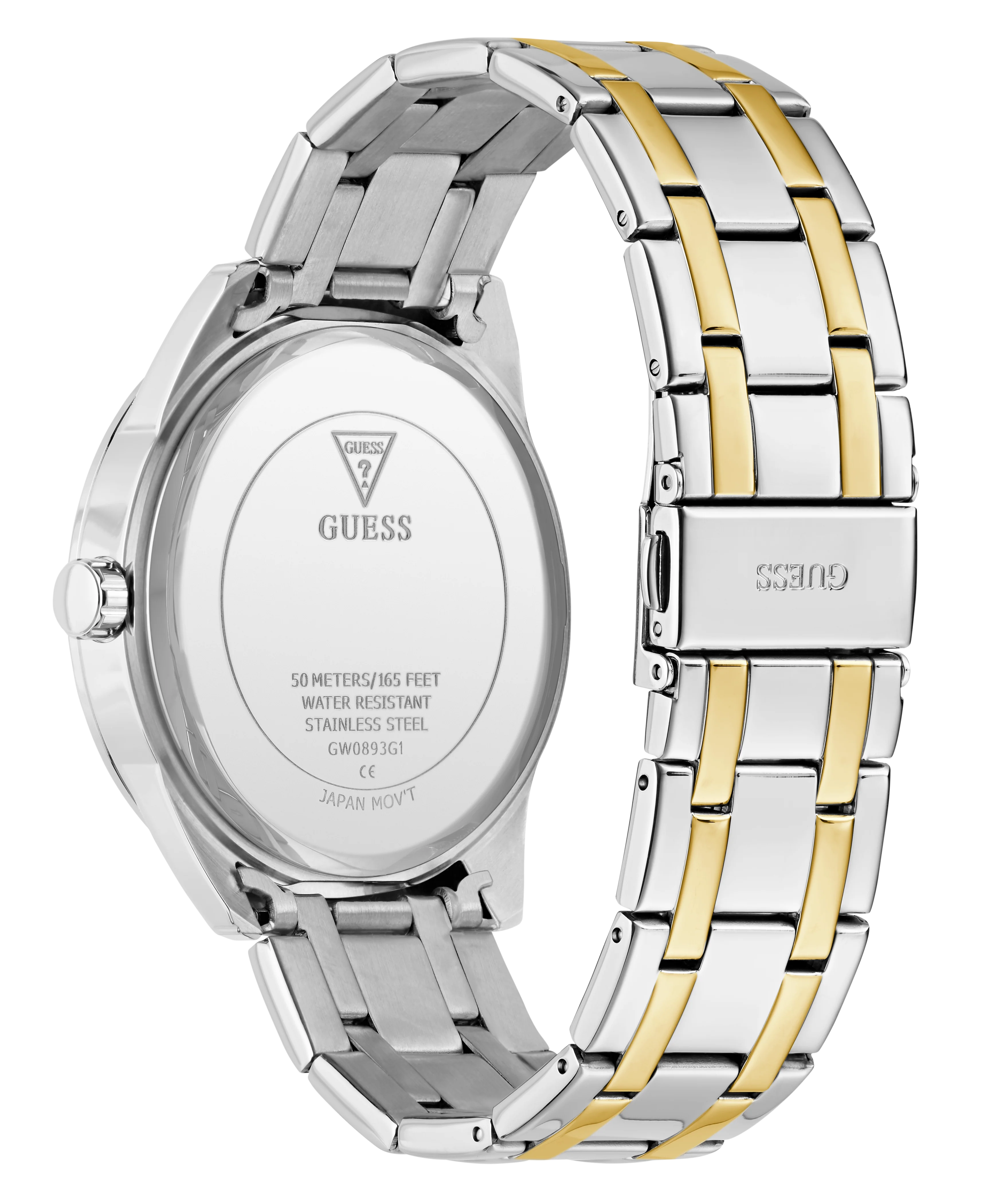 GUESS Mens 2-Tone Silver Tone Analog Watch
